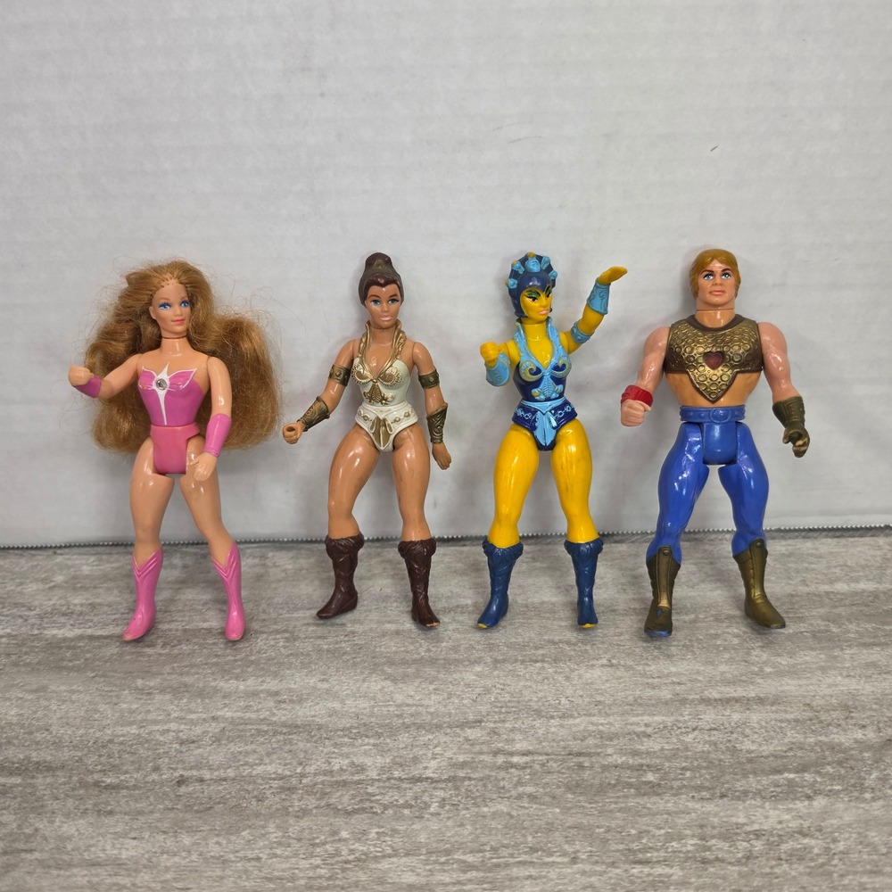 Vintage Mattel‎ She-Ra Glimmer Teela Evil-Lyn Bow Action Figure Lot 1980s MOTU
